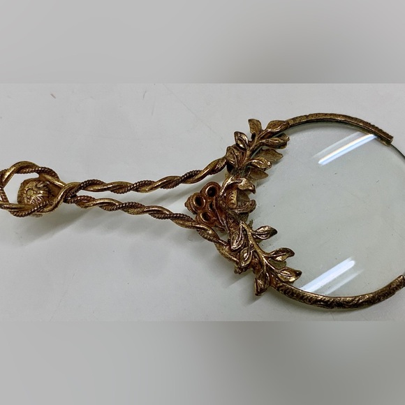 Antique Ornate Victorian Style Mother of Pearl Faux Diamond Loupe Magnifier - Picture 8 of 11